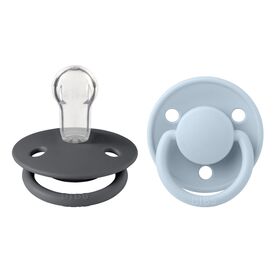 Bibs Σετ Πιπίλες De Lux Σιλικόνης Onesize Iron / Baby Blue 2 τμχ 150212 - Πιπίλες στο Oneirokosmos