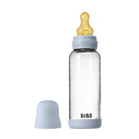 BIBS Μπιμπερό Γυάλινο με Θηλή Latex Baby Blue 240ml 5020231 - Μπιμπερό στο Oneirokosmos
