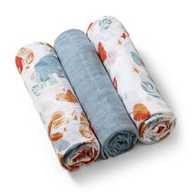 Babyono Σετ Βαμβακερές μουσελίνες 70x70 cm 3 τμχ BN348/07 - Πάνες-Λαβέτες-Σελτέδες στο Oneirokosmos