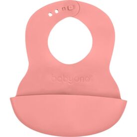 BabyOno σαλιάρα σιλικόνης 6m+ με θήκη περισυλλογής τροφής Coral BN835/04 - Σαλιάρες Πλαστικές - Σιλικόνης στο Oneirokosmos