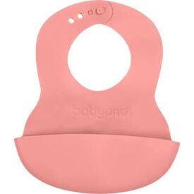 BabyOno σαλιάρα σιλικόνης 6m+ με θήκη περισυλλογής τροφής Coral BN835/04 - Σαλιάρες Πλαστικές - Σιλικόνης στο Oneirokosmos