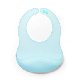 BabyOno Σαλιάρα σιλικόνης 6m+ με θήκη περισυλλογής τροφίμων Blue BN1598/03 - Σαλιάρες Πλαστικές - Σιλικόνης στο Oneirokosmos