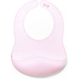 BabyOno Σαλιάρα σιλικόνης 6m+ με θήκη περισυλλογής τροφίμων Pink BN1598/02 - Σαλιάρες Πλαστικές - Σιλικόνης στο Oneirokosmos