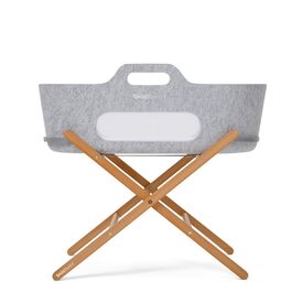 SNUZ ΚΑΛΑΘΟΥΝΑ SNUZBASKIT LIGHT GREY & ΞΥΛΙΝΗ ΒΑΣΗ NATURAL - Λίκνο στο Oneirokosmos
