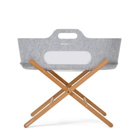 SNUZ ΚΑΛΑΘΟΥΝΑ SNUZBASKIT LIGHT GREY & ΞΥΛΙΝΗ ΒΑΣΗ NATURAL - Λίκνο στο Oneirokosmos
