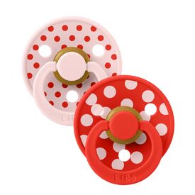 Bibs Πιπίλα Latex Studio Colour Polka Candy Apple / Blossom 2τμχ. Νο1 11034103 - Πιπίλες στο Oneirokosmos