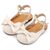 Babywalker Γαλλικό Σαμπό με Σατέν Φιόγκο  BW4855 Εκρού - Βαπτιστικό Παπούτσι για Κορίτσι στο Oneirokosmos