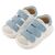 Babywalker Σνίκερ με Τριπλή Μπαρέτα Χρατς BS3096 Λευκό Σιέλ - Βαπτιστικό Παπούτσι για Αγόρι στο Oneirokosmos