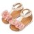 Babywalker Πέδιλο με Διακοσμητικό Οργάντζας BS3601 Εκρού Ροζ - Βαπτιστικό Παπούτσι για Κορίτσι στο Oneirokosmos