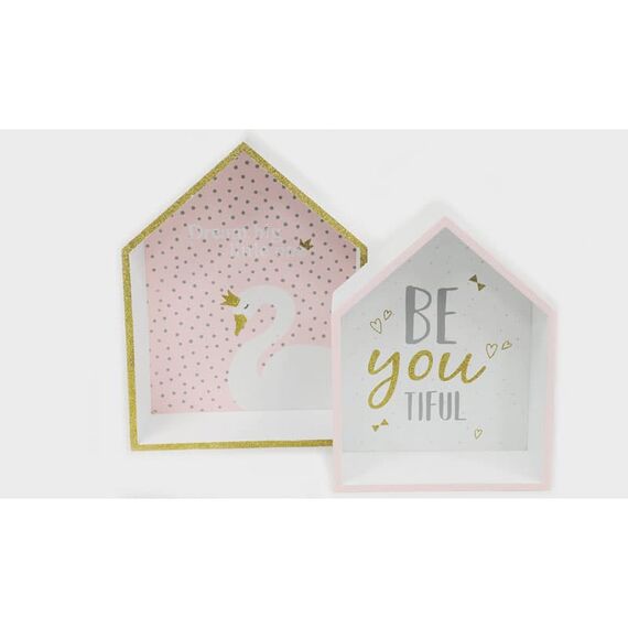 Ξύλινο Σπιτάκι Κύκνος BS17-848 0621086 Σετ 2 τεμαχίων - Διακόσμηση Δωματίου στο Oneirokosmos