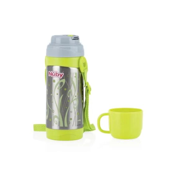 Nuby Θερμός με Λουράκι και Κυπελλάκι 360ml 10278 - Θερμός & Ισοθερμικά Προϊόντα στο Oneirokosmos