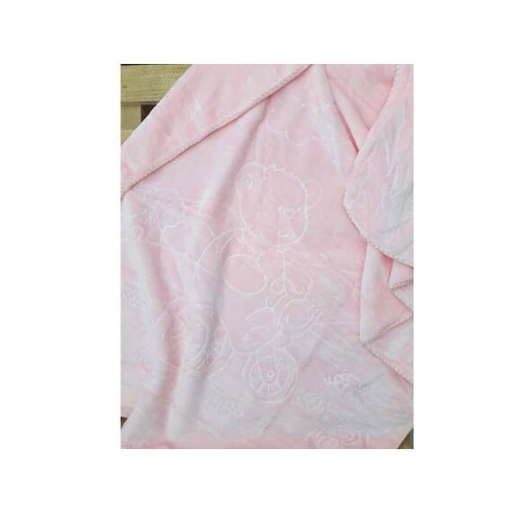 Κουβέρτα Κούνιας Ανάγλυφη Ροζ 62320-1 - Δώρα στο Oneirokosmos