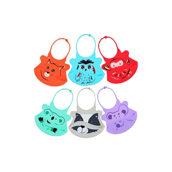 BabyOno Σαλιάρα Σιλικόνης Φατσούλες Γατούλα - Σαλιάρες στο Oneirokosmos