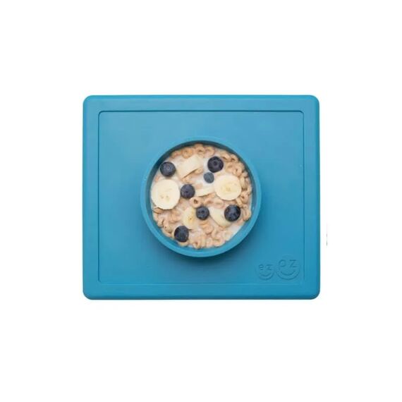 Ezpz Δίσκος και Μπολ σε Ένα Happy Bowl in Blue - Σετ Φαγητού, Μπολάκια, Πιατάκια Φαγητού στο Oneirokosmos