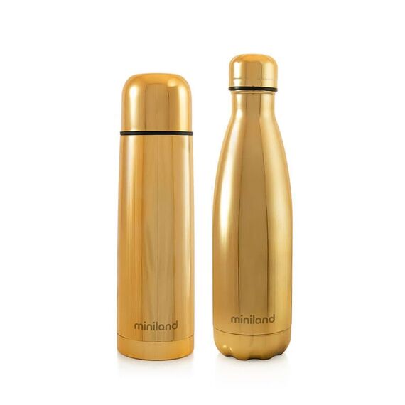 Miniland Σετ Θερμός & Μπουκάλι myBABY&me Gold - Θερμός & Ισοθερμικά Προϊόντα στο Oneirokosmos