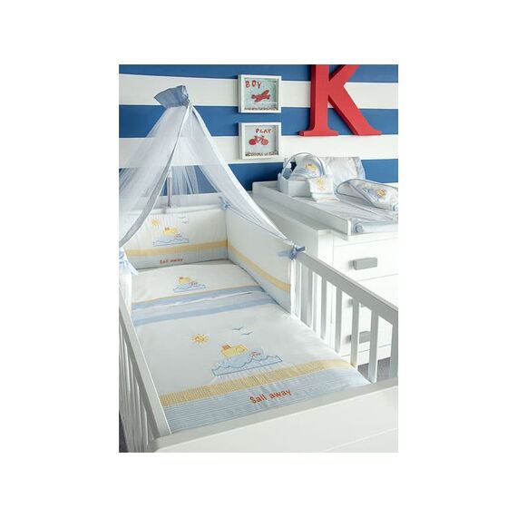 Baby Oliver Σετ Πάπλωμα - Πάντα - Κουνουπιέρα Κούνιας Sail Away  46-6700/632 - Σετ Προίκας Μωρού στο Oneirokosmos