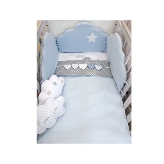 Baby Star Προίκα Μωρού Διπλή Όψης Συννεφάκι Σιέλ Γκρι - Σετ Προίκας Μωρού στο Oneirokosmos