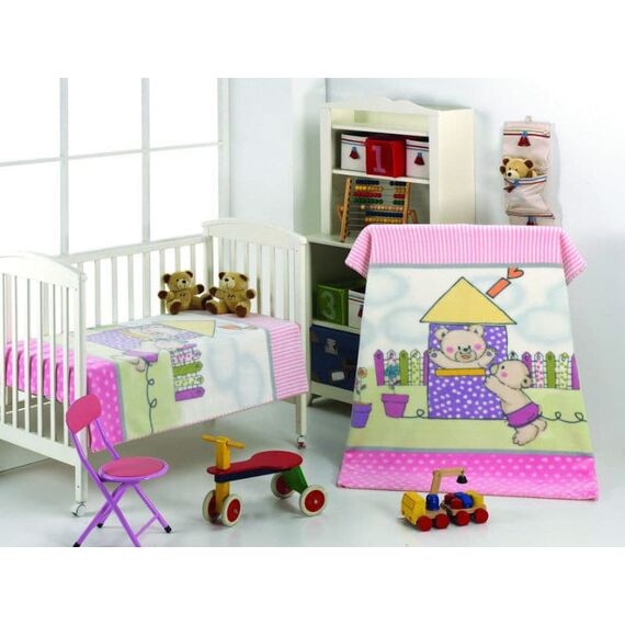 Morven Κουβέρτα Κούνιας Magic Baby 285 Βελουτέ 140x110 Ροζ - Δώρα στο Oneirokosmos