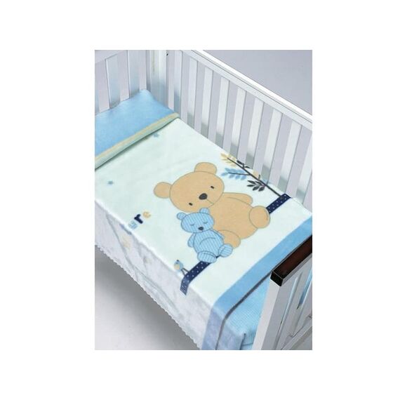 Morven Βελουτέ Κουβέρτα Κούνιας Piccola 794 110x140 Μπλε - Δώρα στο Oneirokosmos