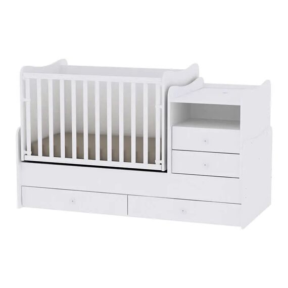 Lorelli Μετατρεπόμενο Κρεβάτι Combo 172x 72 White 10150560024A - Βρεφικά Πολυμορφικά Κρεβατάκια στο Oneirokosmos