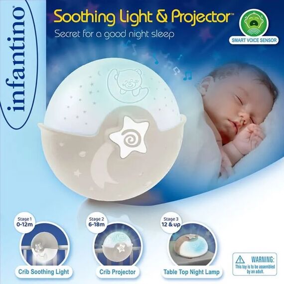 Infantino WOM Soothing Light & Projector Ecru - Βρεφικά Παιχνίδια στο Oneirokosmos