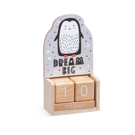 Μπομπονιέρα Ξύλινο Ημερολόγιο Πιγκουίνος Η967 - Μπομπονιέρες Βάπτισης στο Oneirokosmos