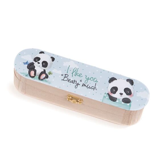 Μπομπονιέρα Ξύλινη Κασετίνα Panda ΚΣ955 - Μπομπονιέρες Βάπτισης στο Oneirokosmos
