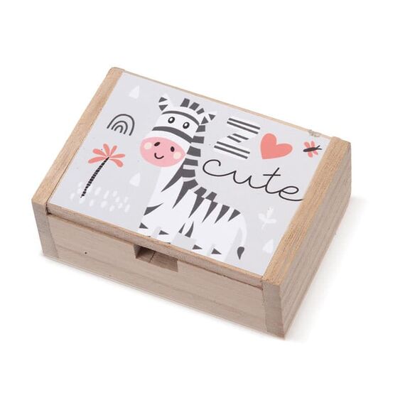 Μπομπονιέρα  Ξύλινο Κουτί Ζέβρα ΛΝ953 - Μπομπονιέρες Βάπτισης στο Oneirokosmos