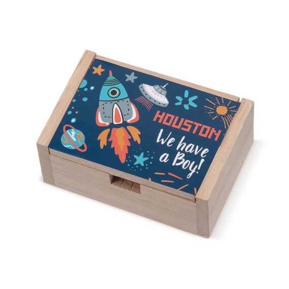 Μπομπονιέρα  Ξύλινο Κουτί Διάστημα ΛΝ960 - Μπομπονιέρες Βάπτισης στο Oneirokosmos