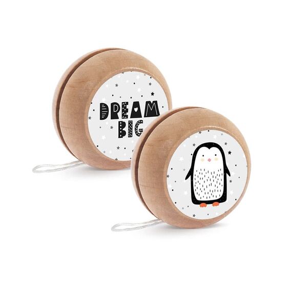 Μπομπονιέρα Ξύλινο Yo-Υo Πιγκουίνος Μ967 - Μπομπονιέρες Βάπτισης στο Oneirokosmos