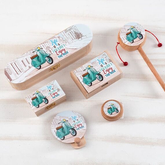 Μπομπονιέρα Ξύλινο Ημερολόγιο Βέσπα Η975 - Μπομπονιέρες Βάπτισης στο Oneirokosmos