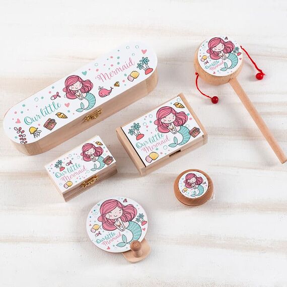 Μπομπονιέρα  Ξύλινο Yo-Υo Γοργόνα Μ978 - Μπομπονιέρες Βάπτισης στο Oneirokosmos