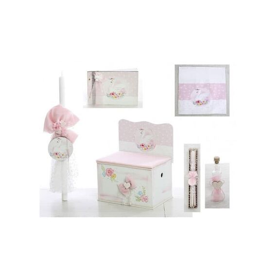 Σετ Βάπτισης Κύκνος Χειροποίητο - Για Κορίτσι στο Oneirokosmos