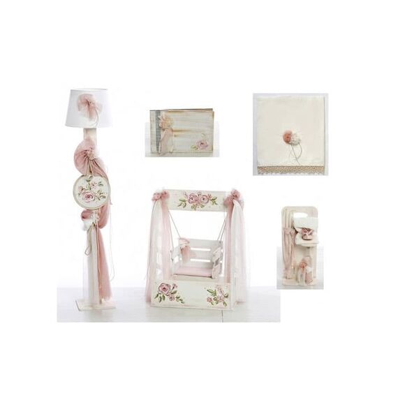 Σετ Βάπτισης Κούνια Ζωγραφισμένο στο Χέρι - Για Κορίτσι στο Oneirokosmos