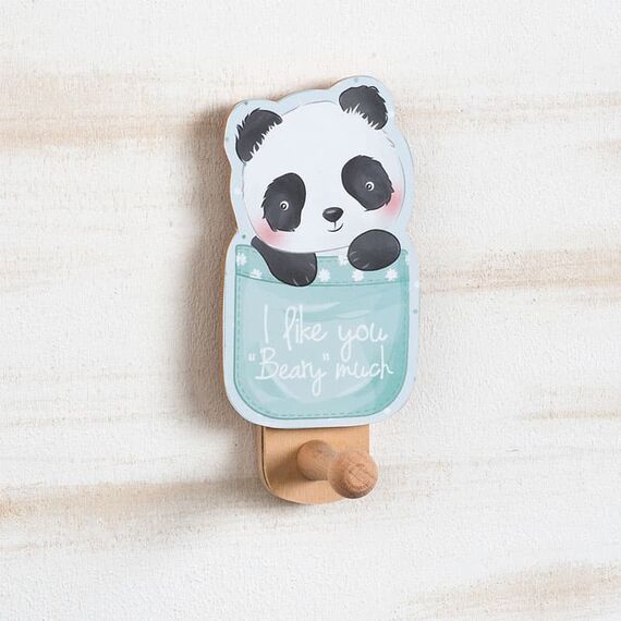 Μπομπονιέρα Ξύλινη Κρεμάστρα Τοίχου Panda ΣΚ955 - Μπομπονιέρες Βάπτισης στο Oneirokosmos