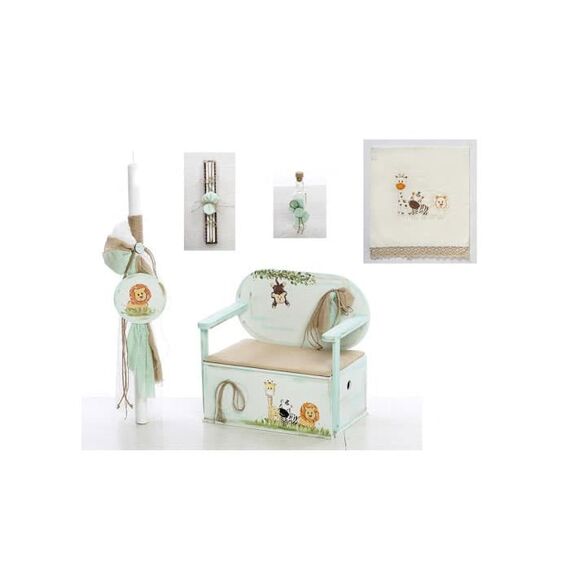 Σετ Βάπτισης Ζωάκια Ζωγραφισμένο στο Χέρι - Σετ Βάπτισης στο Oneirokosmos