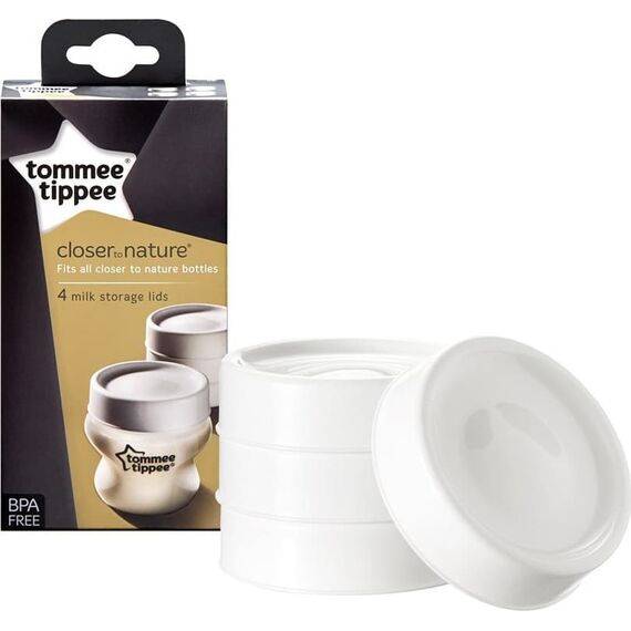 Tommee tippee καπάκια μπιμπερό για αποθήκευση γάλακτος σετ των 4τμχ 43136141 - Μπιμπερό στο Oneirokosmos