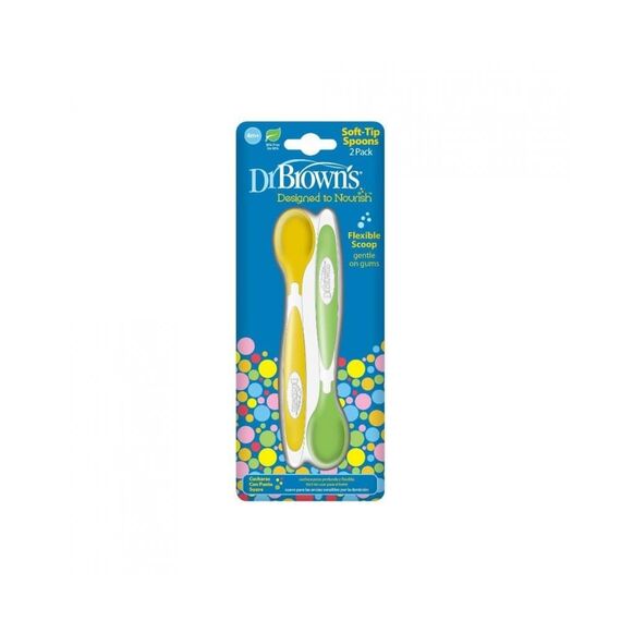 Dr Brown κουταλάκια ταΐσματος μαλακά 2 τεμ TF011 - Κουταλάκια, Πηρουνάκια στο Oneirokosmos