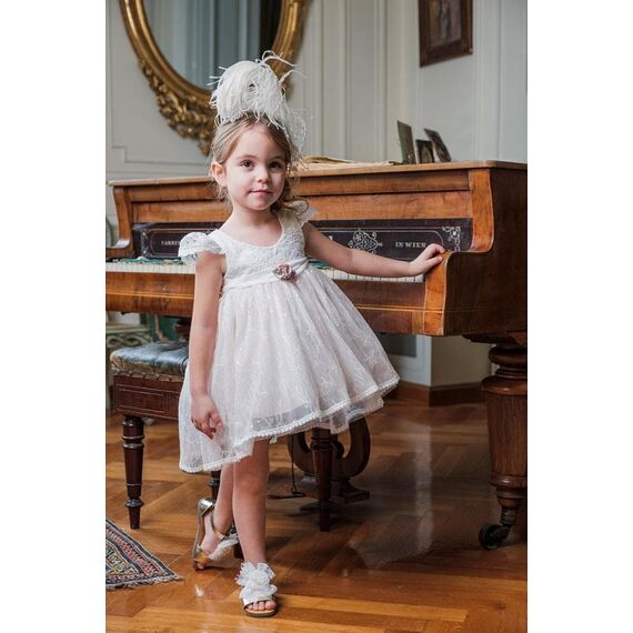 Bambolino: Lenia Βαπτιστικό ρούχο για κορίτσι 9110 - Ρούχα Βάπτισης για Κορίτσι στο Oneirokosmos