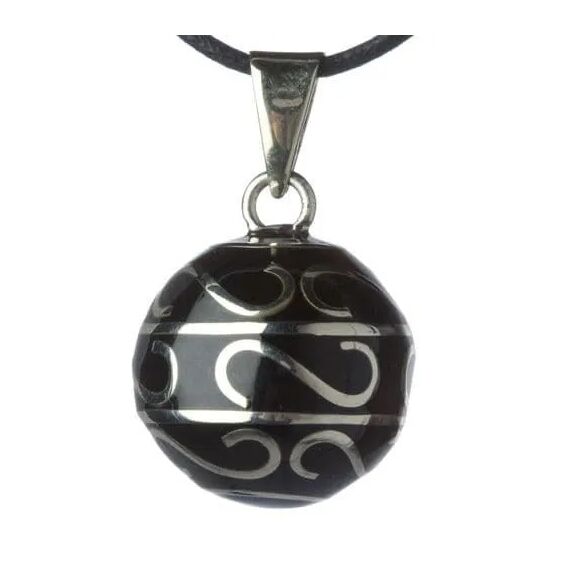 Bola Μενταγιόν εγκυμοσύνης  Black Swirls Silver VK340 - Προϊόντα για τη Μητέρα στο Oneirokosmos