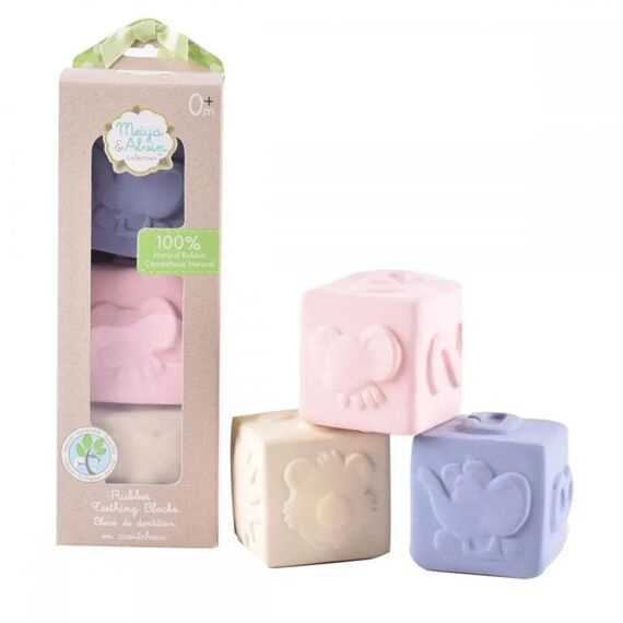 Tikiri Toys μασητικοί κύβοι  MEIYA & ALVIN 7x7x6cm - Κουδουνίστρες στο Oneirokosmos