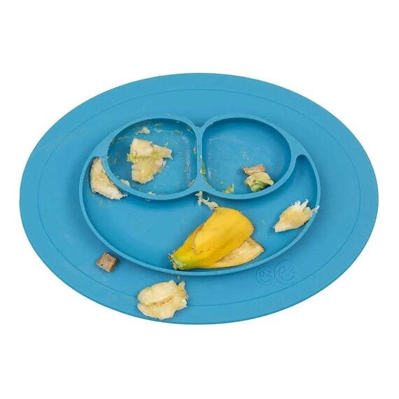 Ezpz Δίσκος και Πιάτο σε Ένα Happy Mat in Blue - Σετ Φαγητού, Μπολάκια, Πιατάκια Φαγητού στο Oneirokosmos