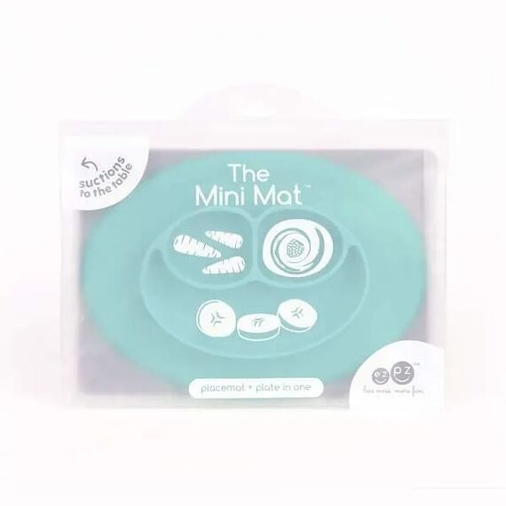 Ezpz: Εκπαιδευτικό πιάτο 12+ μηνών Happy Mini Mat - Aqua MM-A565C - Σετ Φαγητού, Μπολάκια, Πιατάκια Φαγητού στο Oneirokosmos
