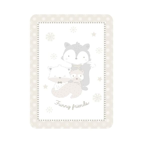 Kikka Boo Κουβέρτα Κούνιας Funny Friends Βελουτέ 110x140cm Beige 31103020089 - Δώρα στο Oneirokosmos