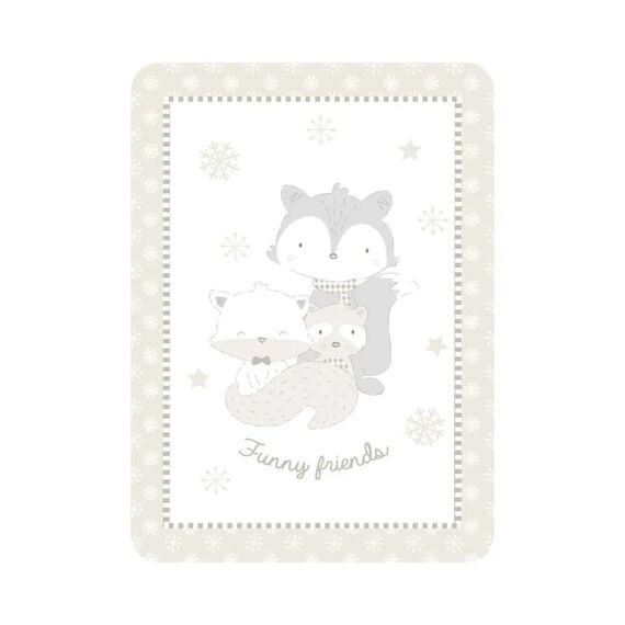 Kikka Boo Κουβέρτα Κούνιας Funny Friends Βελουτέ 110x140cm Beige 31103020089 - Δώρα στο Oneirokosmos