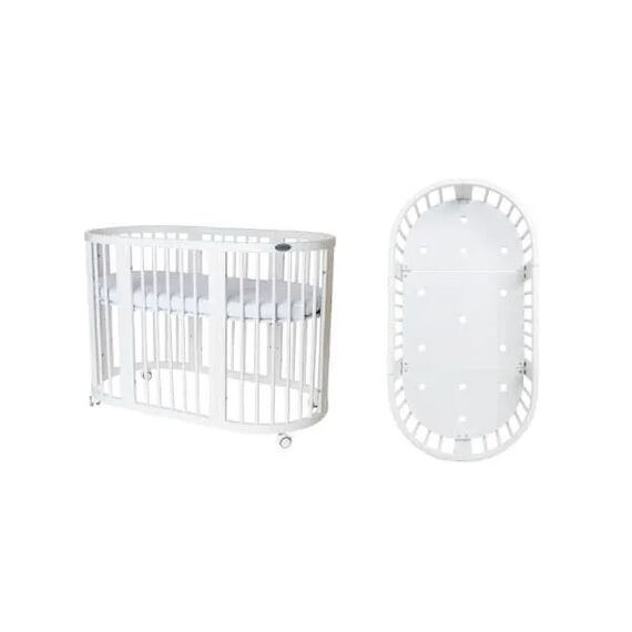 IngVart Κούνια Smart Bed Oval 9 σε 1 Λευκό - Βρεφικά Κρεβάτια Μετατρεπόμενα σε Προεφηβικά στο Oneirokosmos