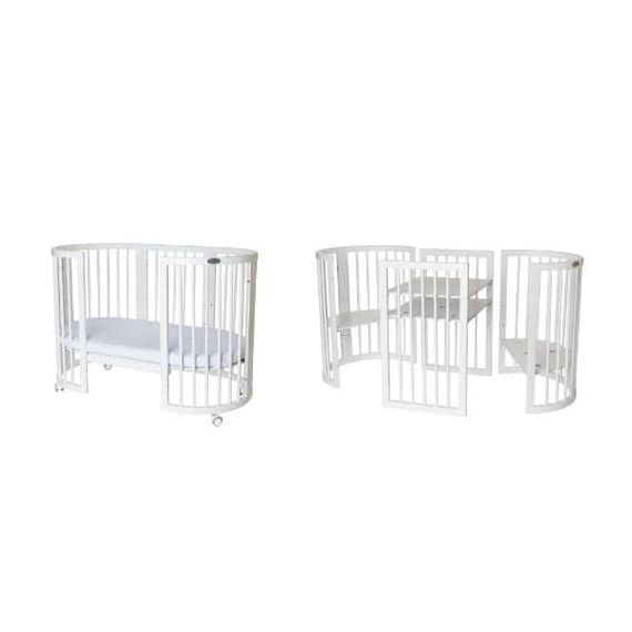 IngVart Κούνια Smart Bed Oval 9 σε 1 Φυσικό Ξύλο - Βρεφικά Κρεβάτια Μετατρεπόμενα σε Προεφηβικά στο Oneirokosmos