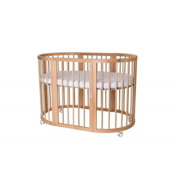 IngVart Κούνια Smart Bed Oval 9 σε 1 Φυσικό Ξύλο - Βρεφικά Κρεβάτια Μετατρεπόμενα σε Προεφηβικά στο Oneirokosmos