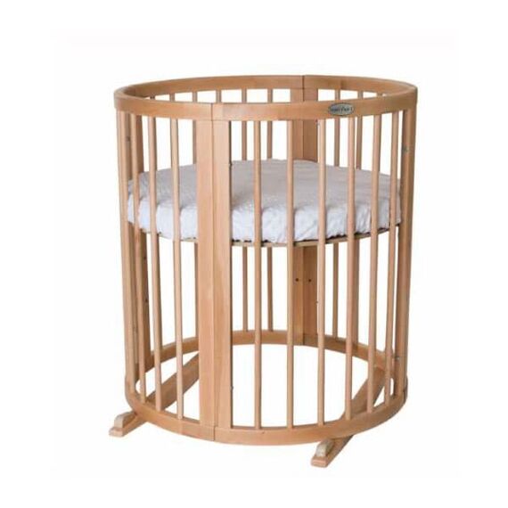 IngVart Κούνια Smart Bed Round 9 σε 1 Φυσικό Ξύλο - Βρεφικά Κρεβάτια Μετατρεπόμενα σε Προεφηβικά στο Oneirokosmos