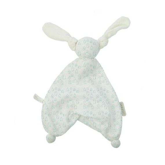 Babylonia Floppy Musl Κουκλάκι παρηγοριάς από οργανικό βαμβάκι σπιτάκια mint HOP-FL-MUS_100.535 - Πανάκια Παρηγοριάς στο Oneirokosmos
